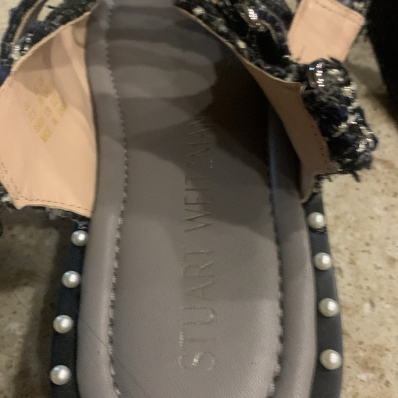NWOT Stuart Weitzman Zoe Lift Embellished Tweed Sandals Size 7 (37.5) - Picture 10 of 13
